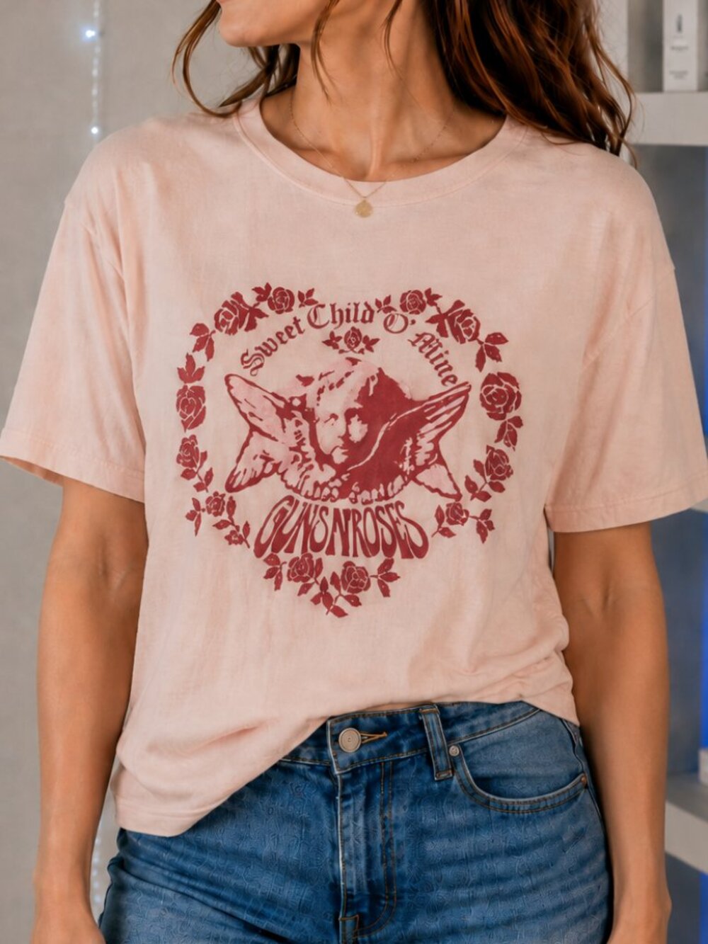 Guns N’ Roses Sweet Child O’ Mine Graphic T-Shirt Pink XL NWT